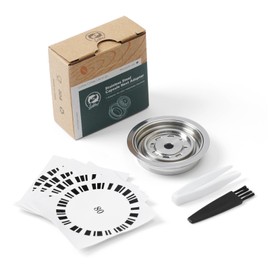FOVNOT Reusable Coffee Capsule Adapter, 80 ml Stainless Steel Coffee Pad Adapter Coffee Pad Converter with 4 Stickers Compatible with Vertuo Next/Vertuo POP/Delonghi ENV135/Vertuolline GCA1