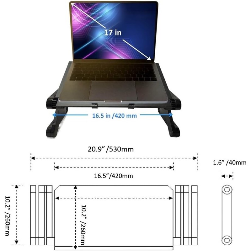 Adjustable Laptop Computer Lap Desk Portable Multifunctional Cooling Ergonomic Vented