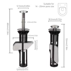 Universal Toilettensitz Schraubensatz, WC Sitz Befestigung, Toilettendeckel Wartung Zubehör für Toilette Top Montage Schrauben Zubehör, Einfach zu installieren