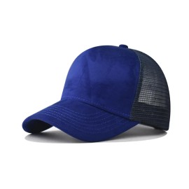 2027 NEW KJ New Outdoor Suede Baseball Trucker Hat 5 Panel Men Women Mesh Trucker HatsSize: One Size, Color: blue
