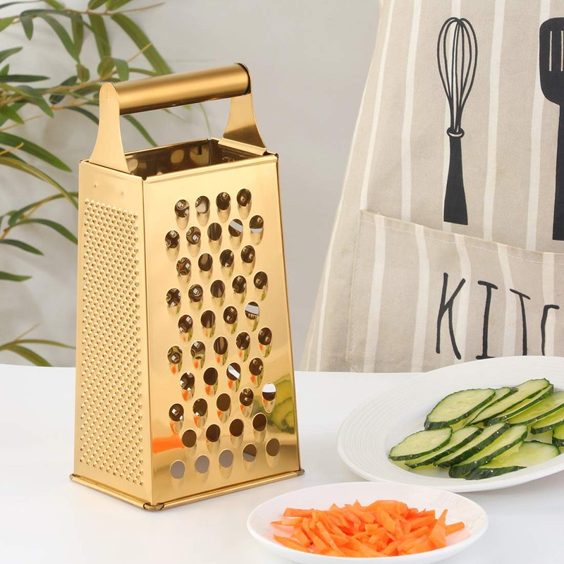 TEAHAHA 4 Sides Box Grater For Kitchen,Stainless Steel Cheese Grater
