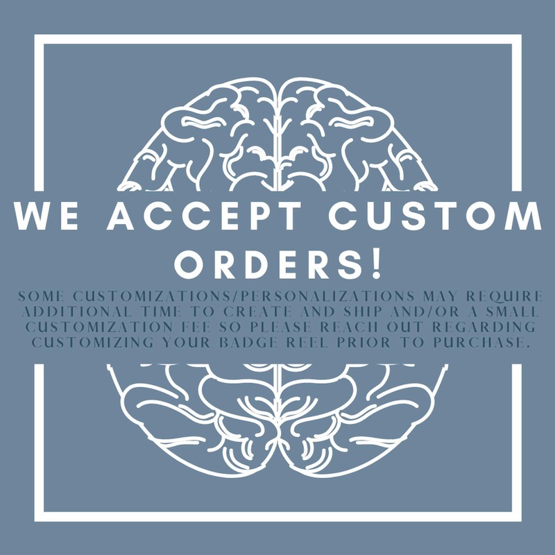 Anatomical Typographical Brain Badge Reel for Neuro Nurses - Neurologist