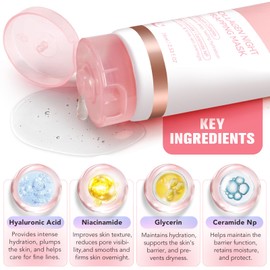 2PCS Collagen Night Wrapping Mask 75ml, Collagen Face Mask, Overnight Sleeping Mask with Hydrolysed Elasticity Visible Improved, for Dry & Dehydrated Skin, Reduce Skin Sagging & Dullness