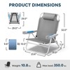 ICECO Backpacking Beach Chairs for Adults, 5 Positions Reclining Chair,