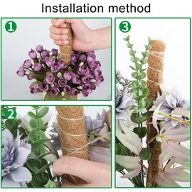 Tutor para Plantas Trepadoras, Poste de Musgo Plegable para Plantas Monstera, Poste de Musgo Flexible para Plantas, Varilla Flexible para Musgo, Trepadoras Estacas para Plantas de Interior