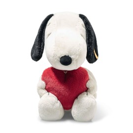 Steiff Snoopy Love Cuddly Toy, Cute Stuffed Toy, Boys, Girls & Babies from 0 Months, Soft Cuddly Friends, Plush Toy 30 cm, White, 024375