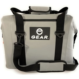 Enthusiast Gear Soft Sided Collapsible Heavy-Duty Wide Mouth Cooler – Waterproof, Leak-Proof Portable Cooler for Camping, Picnics, Beach, Tailgating, Sea Fishing and Road Trips – 24 Cans (Grey)