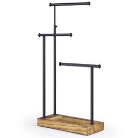 SRIWATANA Jewelry Organizer Stand, Extra Tall Necklace Holder Jewelry Holder, Gift Idea (Carbonized Black & Black)
