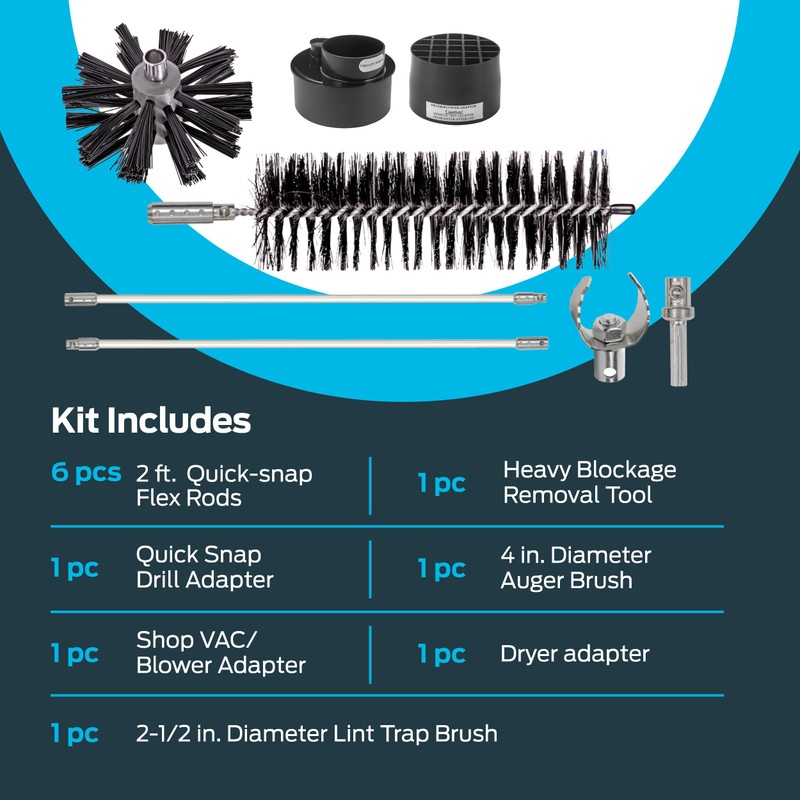 Eastman Lint Wizard Large Duct 7-Piece Dryer Vent Cleaning Kit,