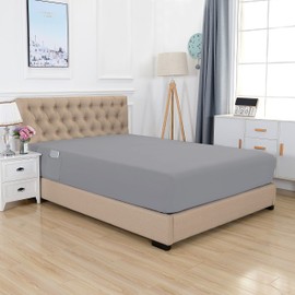 Elegant Comfort Premium Hotel Quality Extra Deep Pocket 18" - 21" Single Fitted Sheet for High Mattress, Luxury & Softest 1500 Thread Count Egyptian Quality Smart Pocket, Twin/Twin XL, Silver