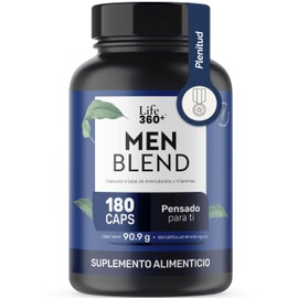LIFE 360+ Multivitamínico All Men | 180 Cápsulas | Creatina Monohidratada, BCAA 2:1:1 (L-Leucina, L-Isoleucina, L-Valina) y L-Arginina, Vitaminas A, E