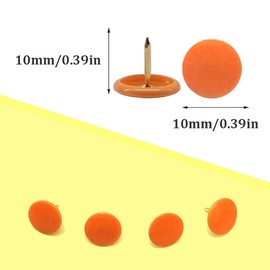 Ruidee 150 Pcs Thumb Tacks Push Pins Board Pins for School, Office, Map, Photo Wall, Cork Board Bulletin (Orange)