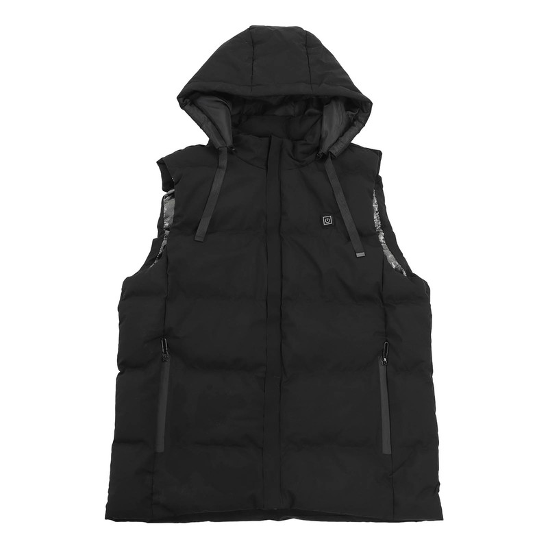 Heated Hooded Vest Fast Warmer Up Jacket 7 Areas Carbon