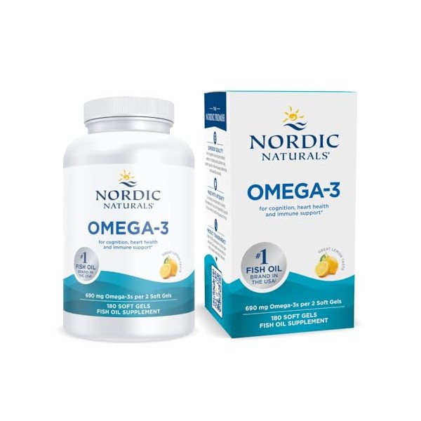 Nordic Naturals Suplemento de Omega 3 690mg, 180 geles blandos