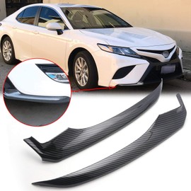 Xotic Tech Front Bumper Lip Chin Spoiler Splitter Diffuser Deflector Protector Carbon Fiber ABS Compatible with Toyota Camry SE XSE 2018-2022