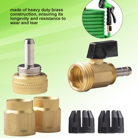 Tsinghwang 2 Set Garden Expandable Hose End Adapter with Shut Off Valve,Brass Garden Retractable Hose Connector,Repair Kit Fittings