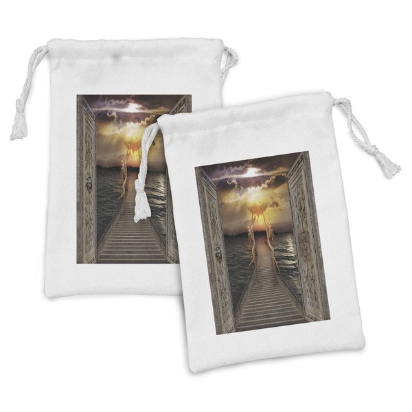 Lunarable Fantasy Fabric Pouch Set of 2, Gaze Towards the
