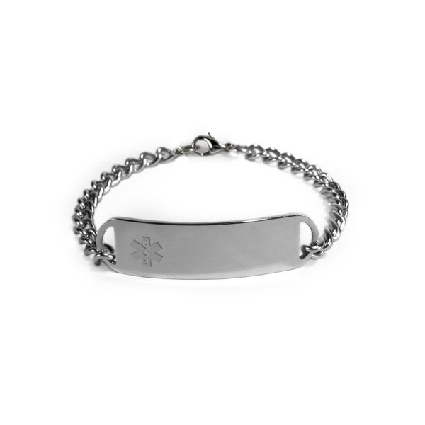 Leukemia Medical ID Alert Bracelet with Embossed Emblem from Stainless