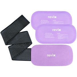 REVIX 2-Pack Gel Ice Packs Reusable with Soft Cover, 10"x 5" Multi-Use Cold Packs for Injuries, Hot Cold Gel Packs for Elbow, Neck, Back, Shoulders, Ankles, Purple