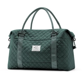 Travel Duffel Bag,Personal Item Carry OnWeekender Overnight Bag for Women,Dark Green