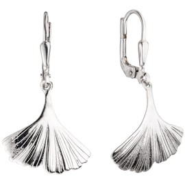 JOBO Earrings in Ginkgo Ginkgo Rhodium-Plated 925 Sterling Silver Drop Earrings