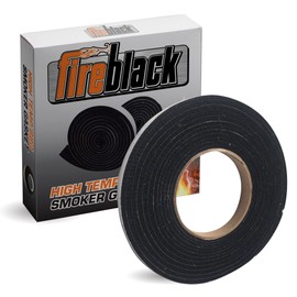 Fireblack® Hi Temp BBQ smoker Gasket Self Stick 15 ft High Heat 1/2 x 1/8 Black