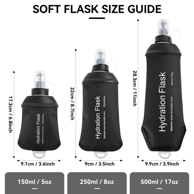 CXWLJL 250ml Soft Flask Soft Water Bottle for Running, Hiking,