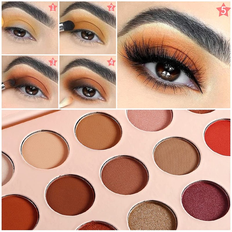 Neutral Nude Eyeshadow Palette Rose Gold Smokey Red Brown Highly