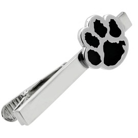 Silver Black Paw Dog Cat Tie Clip Tie Bar Tie Clip n02941, Brass, No Gemstone