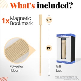 Superior Essentials Planner Magnetic Bookmark - Genuine Leather, Single Long Ribbon Bible Bookmark for Book Lovers - Amplify Your Love for Books with Our Elegant Ribbon Page Marker (1PC, Tan)