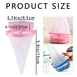 8 PCS Hair Filter Bag Floating Lint Catcher for Washing Machine Pet Hair Catcher Flowers Shape Lint Trap Cleaning Tool Reusable Washing Hair Filter Cleaning Mesh Bag Dog Cat Hair Remover for Laundry