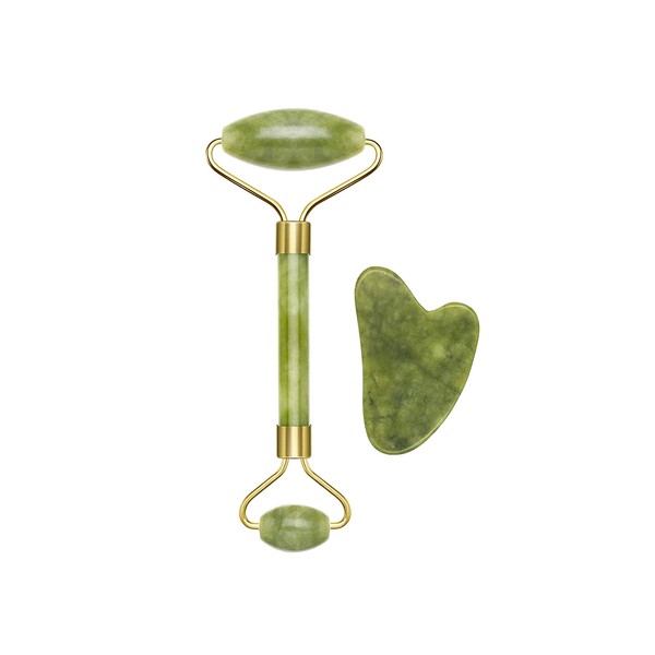 BEPER C301ABE101 Roller and Stone Gua Sha in Jade, Jade