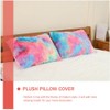 Veemoon Decorative Fuzzy Pillow Covers Rainbow Fluffy Cushions Protector Throw