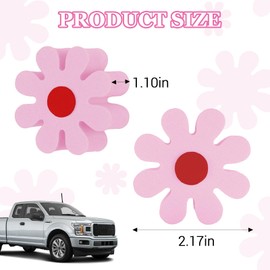 Hbxdeco Daisy Car Antenna Topper, Cute Daisy Flower EVA Antenna Ball for Vehicles, Funny Automotive Roof Toppers Decoration, Lovely Aerial Ball Mirror Dangler Car Accessories for Women Men (Pink)