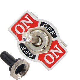 Etopars 5 X Heavy Duty 20A 125V 15A 250V SPDT 3 Terminal Pin (ON)/Off/(ON) Momentary Rocker Toggle Switch Flick Metal Waterproof Cap Knob