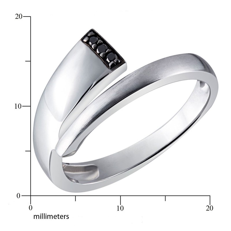 Goldmaid Sterling Silver Ring 3 Black Diamonds with 0.03ct -