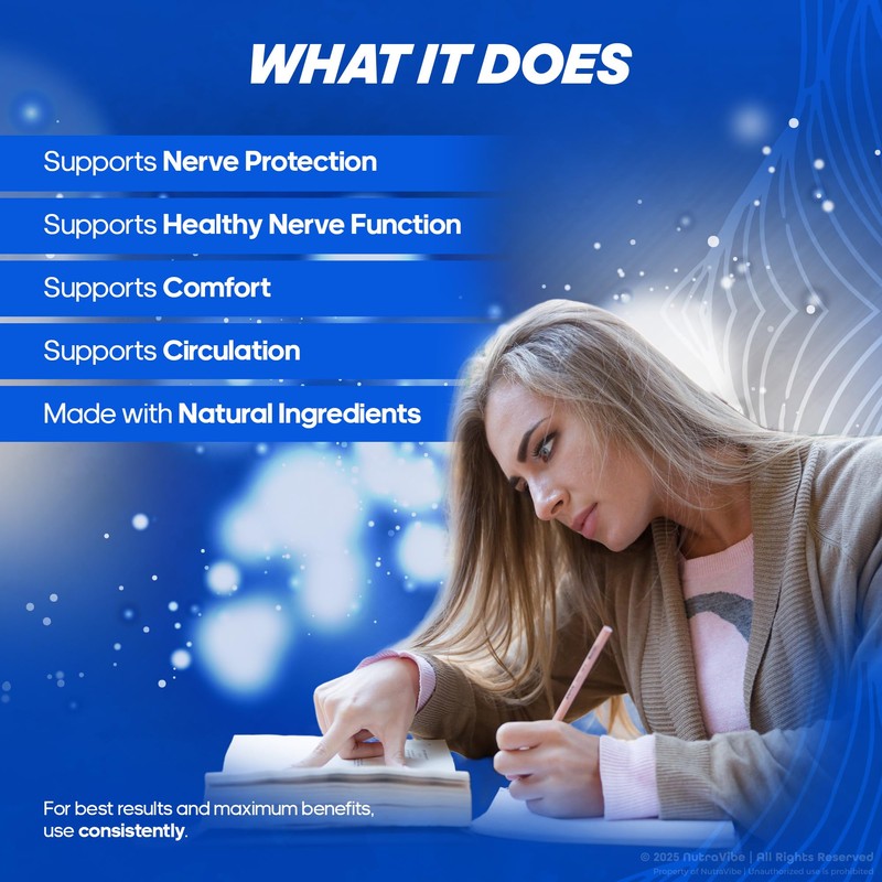 NutraVibe Nerve Sync – Daily Nerve Support Formula with a