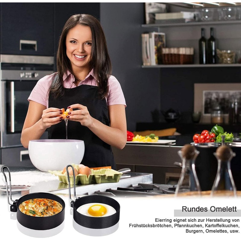 Egg Ring Non Stick, 4 Pack Egg Rings for Frying,