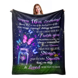 Sweet 16 Gifts for Girls, 16th Birthday Gifts for Girls, Gifts for 16 Year Old Girl, 16 Year Old Girl Birthday Gift Ideas, Sweet Sixteen Gifts for Girls, 16th Birthday Decorations Blanket 50"X60"