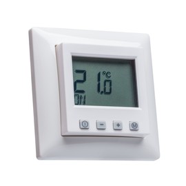 Halmburger ERD55rg Digital Room Thermostat with Large Display Including Gira Standard 55 Single Frame 021103 in Pure White Gloss for Underfloor Heating Actuators 230 V Currentless Closed (NC)