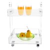VPABES 2-Tier Small Acrylic Rolling Cart with Wheels,Mobile Side Table