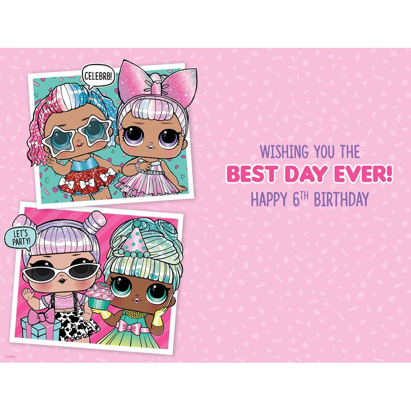 LOL Surprise Card, Happy 6th Birthday Card, Age 6