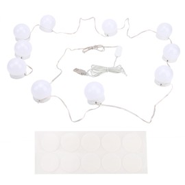 LED Mirror Lights Kit Stick on USB Dimmable Makeup Light Strip with 10 Light Bulbs