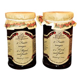 Les Confitures à la Ancienne Set of 2 Jars, 4 Fruits Rouges (4 Mixed Red Fruits) French Preserves, 9.5 oz