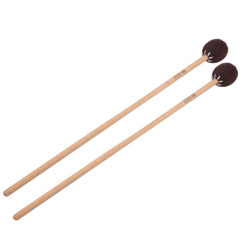 2Pcs Marimba Mallets Maple Rods Woolen Twisted Percussion Instrument Playing