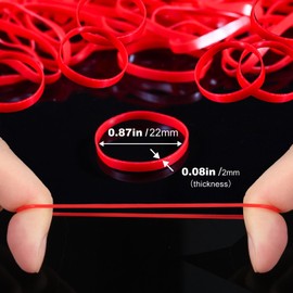 Rubber Bands 1000Pcs Red Small Rubber Elastic Bands Natural Soft Bands for Tie Dye, Hair Home, Pens, Wedding Hairstyle,Catapults, Bills, Bank Paper, Office Supplies(22mm)
