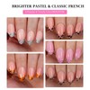 5 paquetes de 160 uñas postizas francesas con punta de