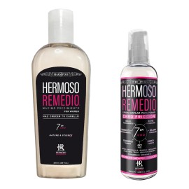 Kit Cabello Hermoso Tratamiento Caída Crecimiento Reparación - Shampoo Anticaída Crecimiento Acelerado Reparador más Crema Capilar para Peinar Cero Fricción Desenredante - Marca Hermoso Remedio ®