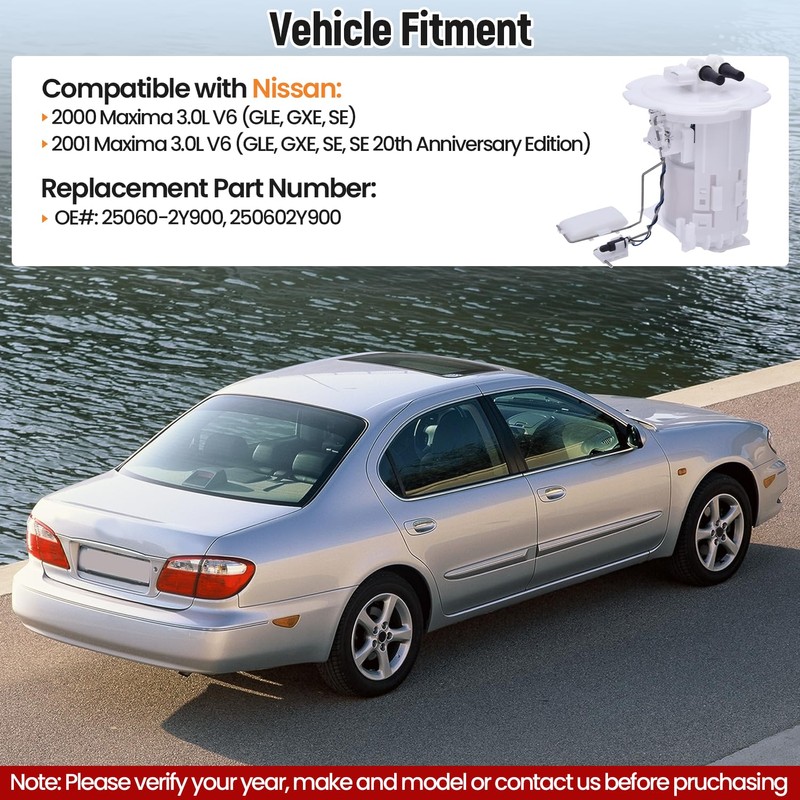 Hodflop 25060-2Y900 Fuel Pump Assembly w/Sending Unit Compatible with Nissan