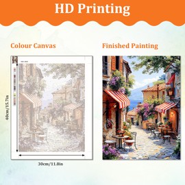 TOSTOG Paint by Numbers Adults, DIY Hand-Painted Oil Painting Kit Paint by Numbers Adult with 3 Brushes and Acrylic Paint, Home Decoration, Without Frame (30 x 40 cm)